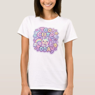 Zu süß heute Kawaii Pastell-Hasen-Aufkleber T-Shirt