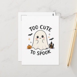 Zu süß, um als Halloween-Geist Illustration zu ers Postkarte