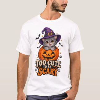 Zu süß, um eine gruselige Halloween-Hexenkatze zu  T-Shirt