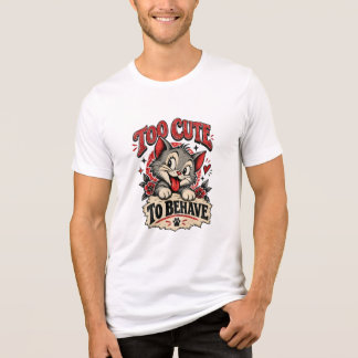 Zu süß, um sich zu benehmen Retro-Katzen-T-Shirt Tri-Blend Shirt