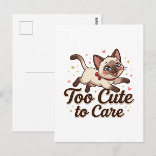 Zu süß, um sich zu sorgen: Siamkatze Postkarte