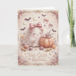 Zu süß zum Erschrecken Kawaii-Geist Halloween-Gruß Karte