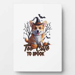 Zu süß zum Erschrecken Lustiges Halloween-Hund Cor Fotoplatte