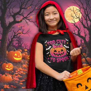 Zu süß zum Gruseln Pink Coquette Halloween-Kürbis T-Shirt