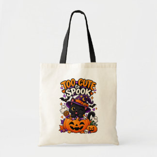 Zu süß zum Gruseln Süße schwarze Katze Halloween-T Tragetasche