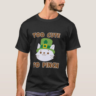 Zu süß zum Kneifen Katze Kleeblatt Hut Spaß T-Shirt