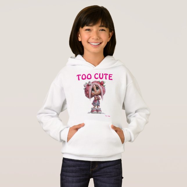 Zu süßes Erdbeermädchen Hoodie (Vorne ganz)