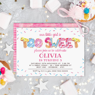 Zu Sweet Candy Land Birthday Party Einladung