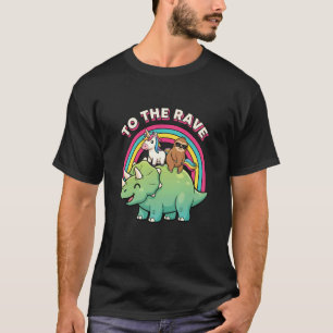 zu The Rave Triceratops Einhorn Faultier Retro Reg T-Shirt
