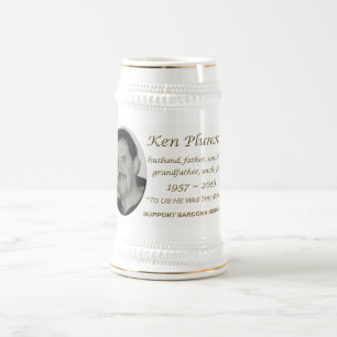 "Zu uns war er Denkmal Welt" Kens Plummer Bierglas