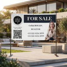 Zu Verkaufen Immobilienmakler QR-Code Foto Banner