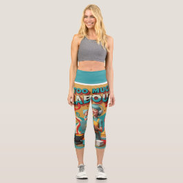 Zu viel Arbeit - feministische Satire Art Capri Leggings