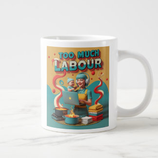 Zu viel Arbeit - feministische Satire Art Jumbo-Tasse