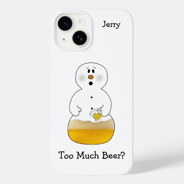 Zu viel Bier Snowman Case-Mate iPhone Hülle (Rückseite)