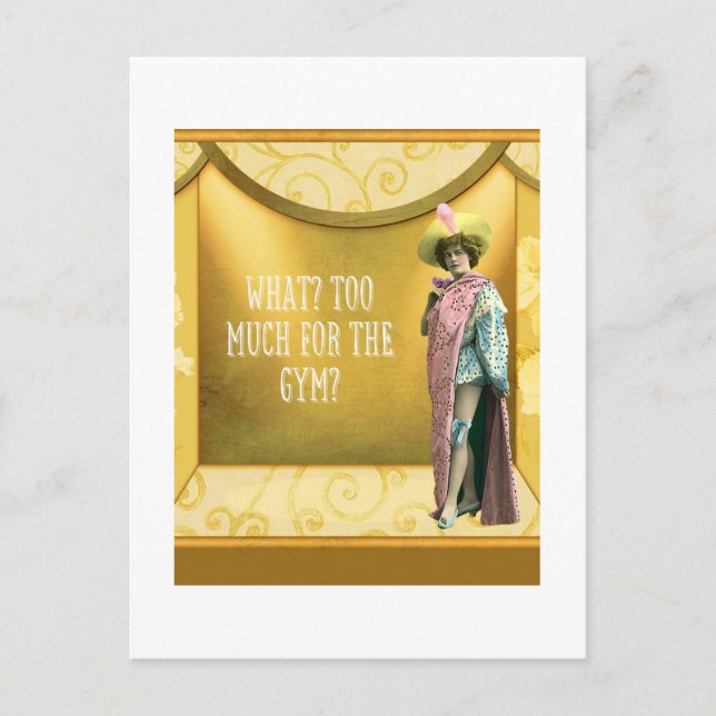 Zu viel für den Fitnessraum? Vintages Extravagante Postkarte