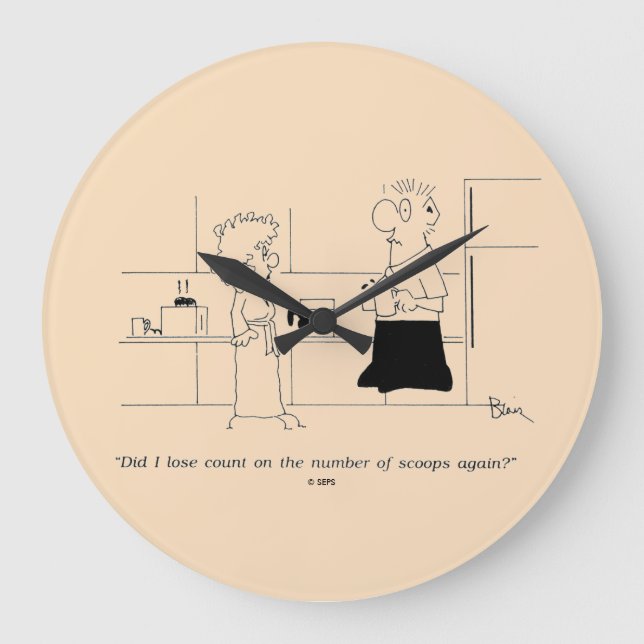 Zu viel Kaffee Große Wanduhr (Vorderseite)