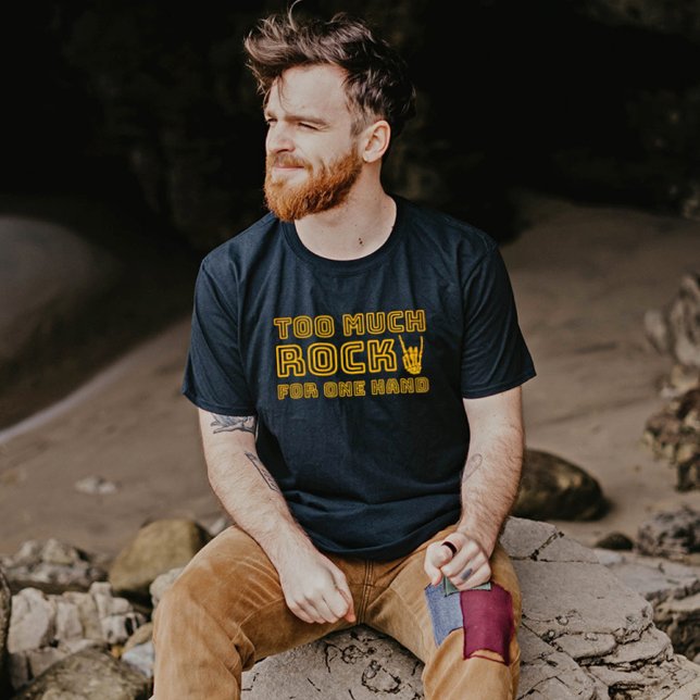 Zu viel Rock für eine Hand - Retro Rock T-Shirt (Von Creator hochgeladen)