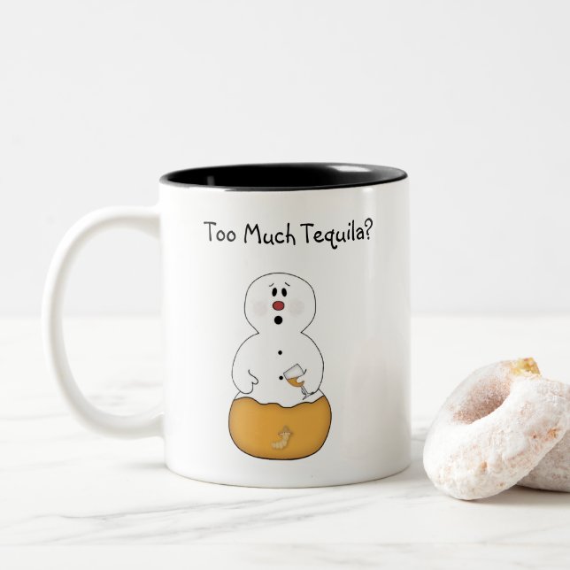 Zu viel Tequila Snowman Tasse (Mit Donut)