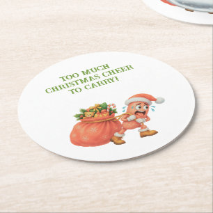 Zu viel Weihnachtsstimmung zum Tragen! Salami Runder Pappuntersetzer