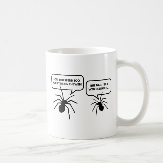 Zu viel Zeit im Internet Kaffeetasse (Rechts)