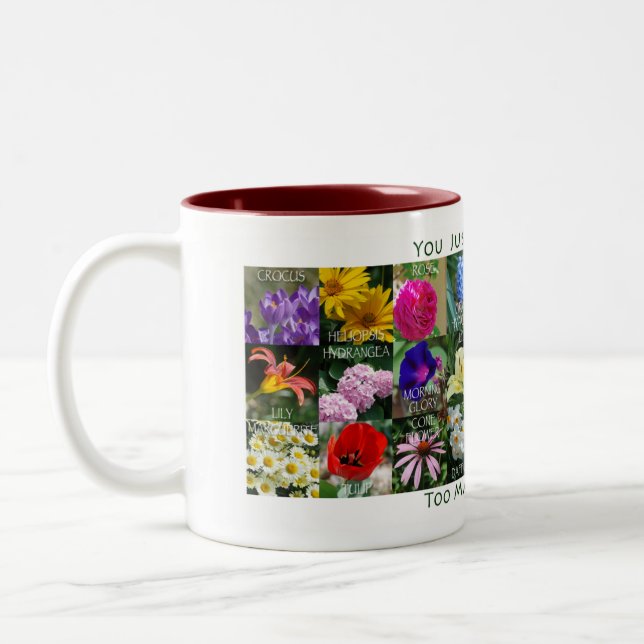 Zu viele Blumen Zweifarbige Tasse (Links)