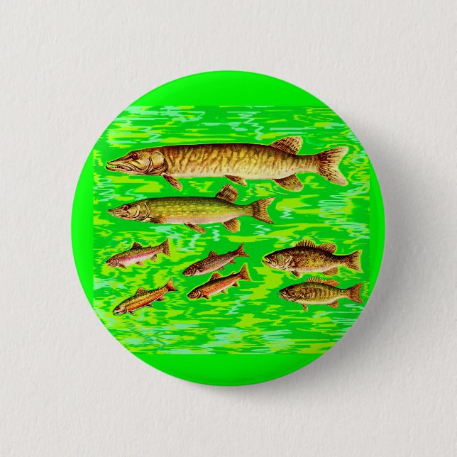 zu viele Fische im Meer Button (Vorderseite)