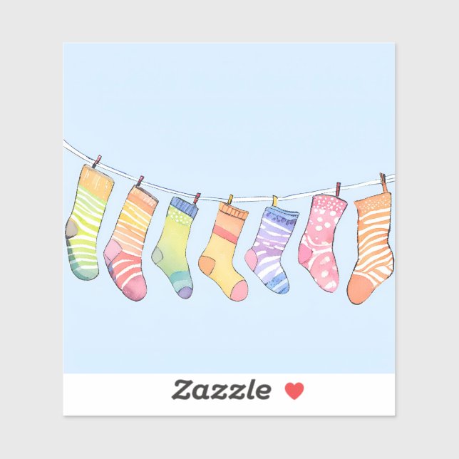 Zu viele Socken Aufkleber (Blatt)