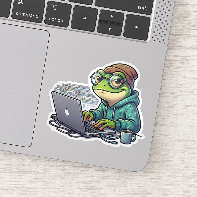 Zu viele Tabs Frosch Aufkleber (Detail)