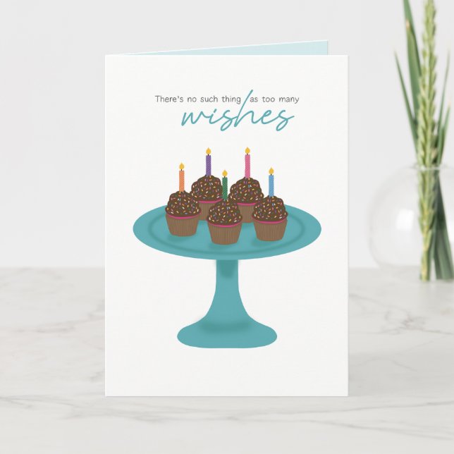 Zu viele Wünsche Cupcake Card Karte (Vorderseite)