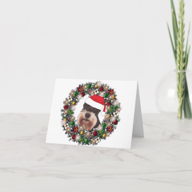 Zu Weihnachten - Miniatur Schnauzer (Vorderseite)