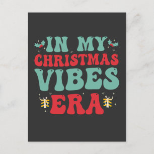 Zu Weihnachten Vibe Era Funny Groovy Santa Gift Postkarte