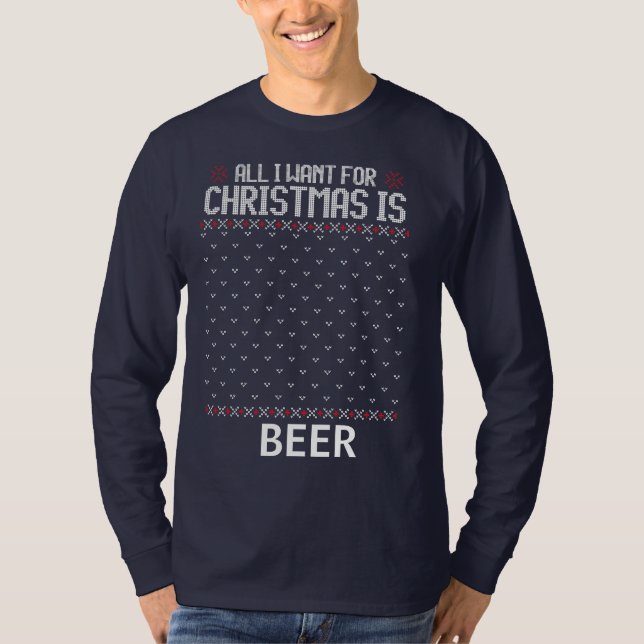 Zu Weihnachten will alles Bier Mens Long Sleeve T-Shirt (Vorderseite)