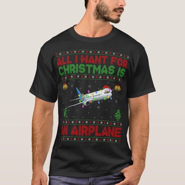 Zu Weihnachten Wollte ich nur ein Flugzeug T-Shirt (Vorderseite)
