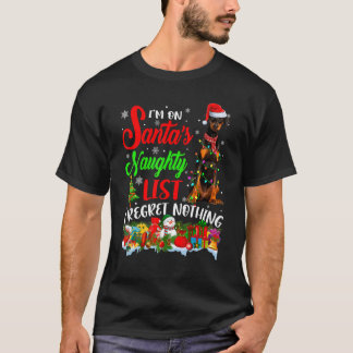 Zu Weihnachts schändlicher Liste Xmas Doberman T-Shirt