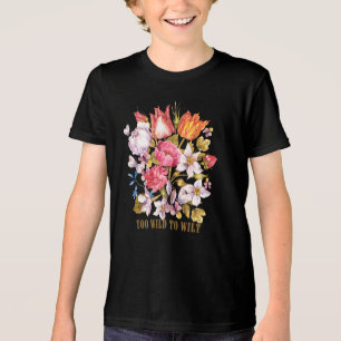 Zu wild, um zu welken, Vintage-Blumen – Aquarell Tri-Blend Shirt