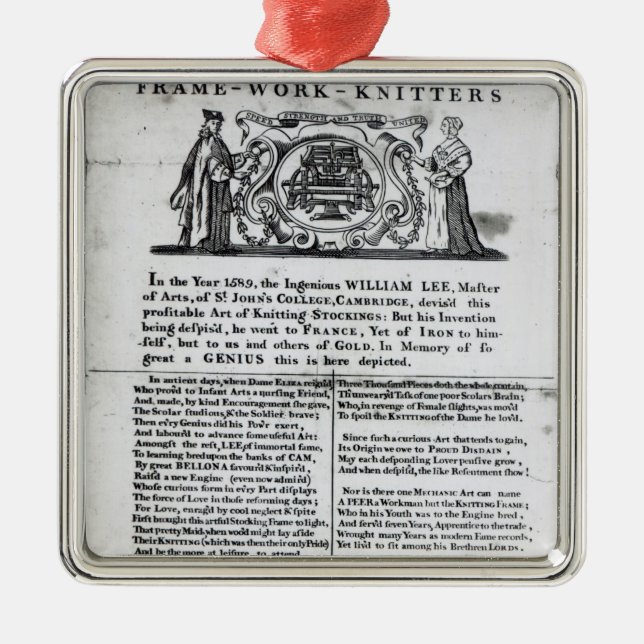 Zu Worshipful Company der Rahmen-Arbeit-Stricker Silbernes Ornament (Vorne)