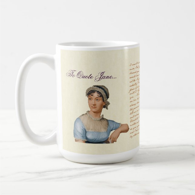 Zu Zitat-Tee-Kaffee-Tasse Janes Austen zitieren Tasse (Links)