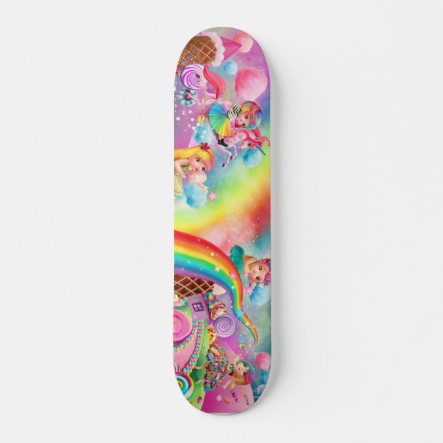 Zu zu leckere Regenbogen Einhorn u. Skateboard (Vorne)