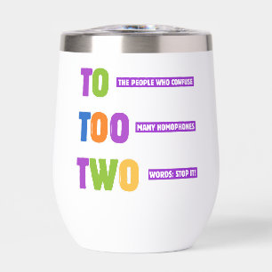 Zu zwei Grammatik - Funny Homophone Pun Geschenk