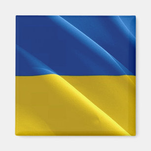 zUA002 UKRAINE wehende FLAGGE ukrainisch, Kühlschr Magnet