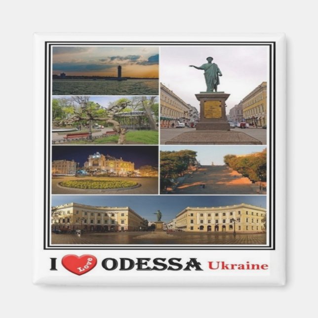 zUA003 ODESSA I LIEBE, Ukraine, Europa, Kühlschran Magnet (Vorne)