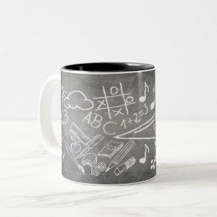 Zubehör für die Anmeldung im Chalkboard-Stil Zweifarbige Tasse