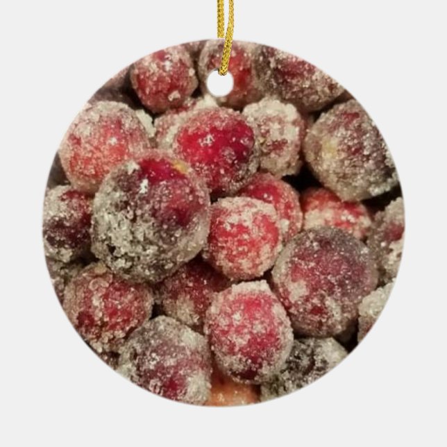 Zubereitete Cranberries Weihnachten Keramik Ornament (Vorne)