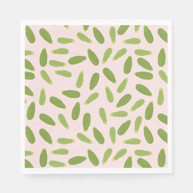 Zucchini Courgette Summer Squash Muster Serviette (Vorderseite)