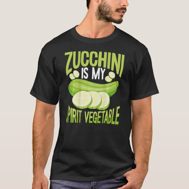 Zucchini ist mein Geist pflanzlichen Backprint Veg T-Shirt (Vorderseite)