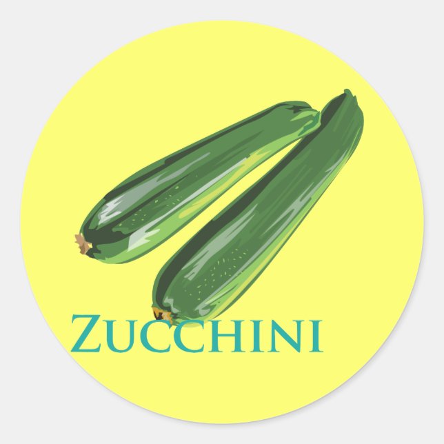Zucchini Squash Runder Aufkleber (Vorderseite)
