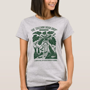 Zucchini-Tür-Drop August Panik Lustiges Gärtnern T-Shirt