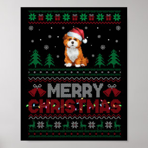 Zuchon Dog liebt Weihnachtsmannmütze Weihnachtsbau Poster