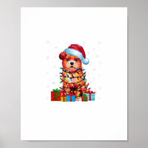 Zuchon Dog Ugly Xmas Lights Weihnachtsmannmütze Zu Poster