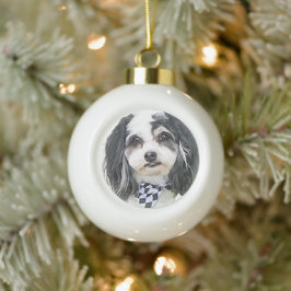 Zuchon-Portrait Keramik Kugel-Ornament